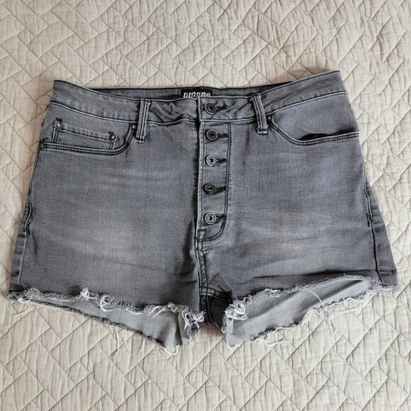 Umgee Black Button Fly Jean Shorts Sz 30 - Picture 1 of 8